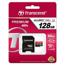 Transcend Premium 128GB microSDXC karta, UHS-I + adaptér