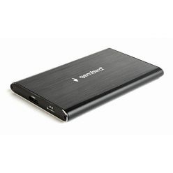 Gembird externí box pro 2.5" SATA disk, USB 3.0, broušený hliník, černý