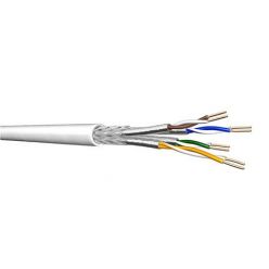 Kabel S/FTP (PiMF) kulatý, kat. 7,  100m, drát, AWG26, bílý (UC HOME)