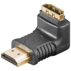 Redukce HDMI A(M) - HDMI A(F), lomená dolů, zlacené konektory