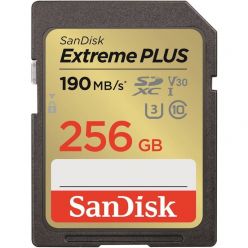 SanDisk Extreme PLUS 256GB SDXC karta, V30 UHS-I, 190R/130W