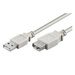 PremiumCord USB 2.0 kabel prodlužovací, A-A, 5m šedý