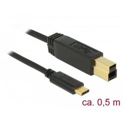 Delock USB 3.1 kabel USB-C na USB-B, 0.5m, černý