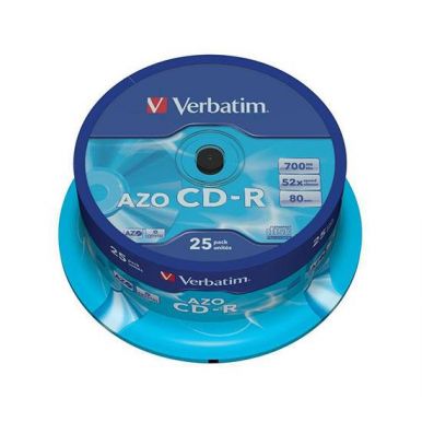Verbatim CD-R AZO Crystal, 700MB, 52x, 25ks, spindle