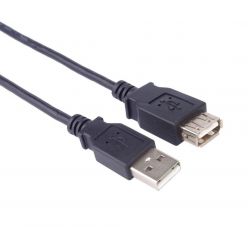 PremiumCord USB 2.0 kabel prodlužovací, A-A, 2m černý