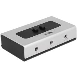 Delock 2-portový audio přepínač, Jack 3.5 mm, manuální, obousměrný