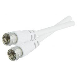 Koaxiální kabel s F-konektory kabelové TV, satelit, bílý, 5m, bílá
