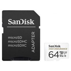 SanDisk High Endurance 64GB microSDXC karta, UHS-I U3 V30 + adaptér