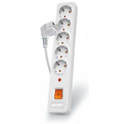 Acar X5 1.5m kabel, 5 zásuvek, přepěťová ochrana, bílá
