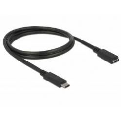 Delock USB 3.0 prodlužovací kabel USB-C -> USB-C, 3A, 1m, černý
