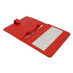 AIREN AiTab Leather Case 2, 8" pouzdro s klávesnicí, microUSB, CZ, červené