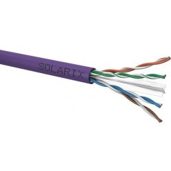 Solarix kabel UTP CAT6, drát, 305m/cívka, fialový,  LS0H, SXKD-6-UTP-LS0H