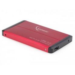 GEMBIRD externí box pro 2.5" HDD, USB 3.0, červený