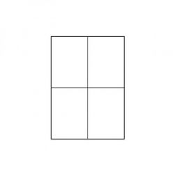 Etikety 105mm x 148mm, A4, matné, bílé, 4 etikety, 140g/m2, baleno po 25 ks