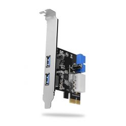 AXAGON PCEU-232VL, USB 3.0 řadič, 2x externí + 1x interní port, UASP, LP, PCIe