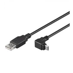 PremiumCord Kabel micro USB, A-B, konektor do úhlu 90°, 1,8m