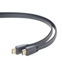 PremiumCord plochý HDMI 1.4 kabel, 3m, zlacené konektory