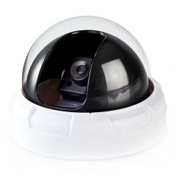 NEDIS atrapa bezpečnostní kamery s blikající LED/ dome/ vnitřní/ bílá