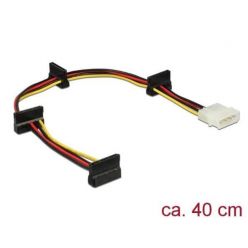 Delock Napájecí kabel Molex 4 pin samec > 4 x SATA 15 pin samice 40 cm