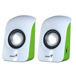Genius SP-U115, přenosné reproduktory, 1.5W, USB napájení, bílo-zelené