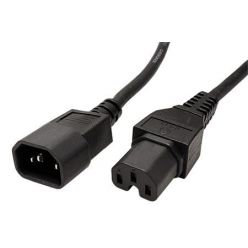 Kabel síťový prodlužovací, IEC320 C14 - C15, 0.5m