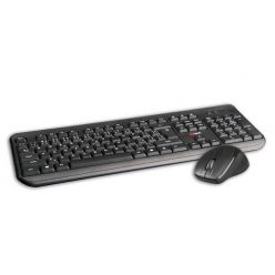 C-TECH WLKMC-01, bezdrátový set klávesnice s myší, CZ, USB, černý