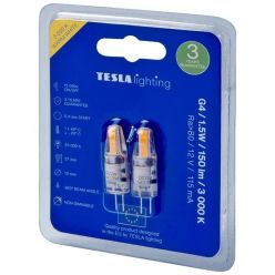 TESLA LED žárovka/ G4/ 1,5W/ 12V DC/ 150lm/ 3000K/ teplá bílá (2pack)