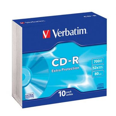 Verbatim CD-R Extra Protection, 700MB, 52x, 10ks, slim case