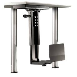 Držák PC pod desku stolu, možnost otočení, černý, 30kg