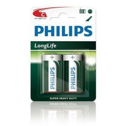 Philips baterie C LongLife zinkochloridová - 2ks, blister
