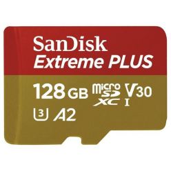 SanDisk Extreme PLUS 128GB microSDXC karta, 200R/90W + adaptér