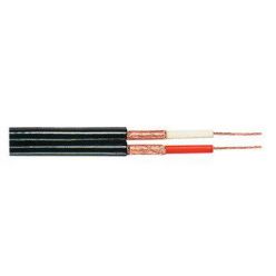 Kabel plochý 2x koax pro audio 2x 0,12mm, OFC, 100m, černý