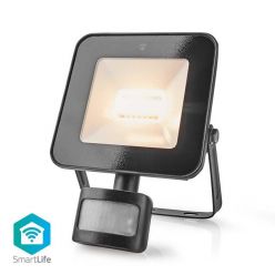 Nedis WIFILOFS20FBK Světlomet SmartLife Pohybový senzor | 1500 lm | Wi-Fi | 20 W | Stmívatelná Bílá | Hliník| Android I