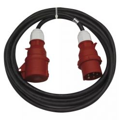 Emos 3 fázový venkovní prodlužovací kabel PM0905  - 25 m / 1 zásuvka / černý / guma / 400 V / 2,5 mm2