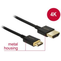 Delock Slim Premium kabel HDMI 2.0, A samec > Mini-C samec, 1.5m