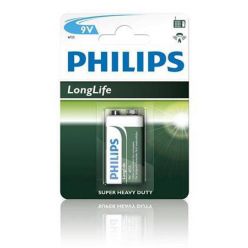 Philips baterie 9V LongLife zinkochloridová - 1ks, blister