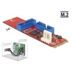 Delock interní USB 3.0 řadič, 2x 19-pin, M.2 PCIe (B+M key)