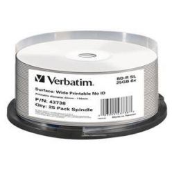 Verbatim BD-R Wide Printable, 25GB, no ID, 6x, 25ks, spindle