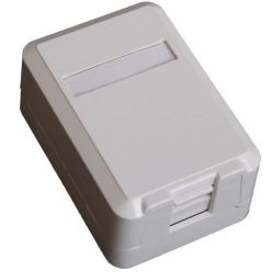 Zásuvka UTP kat. 6 na omítku, 1 konektor, bez keystone, bílá