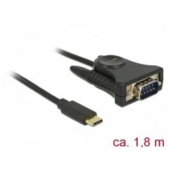 Delock kabelový adaptér USB-C -> RS-232, 1.8m