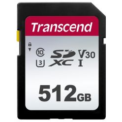 Transcend 300s 512GB SDXC karta, UHS-I U3 V30, 95R/45W