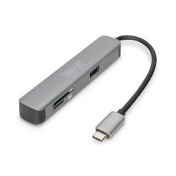 DIGITUS USB-C dokovací stanice, HDMI, 2x USB-A, SD + MicroSD slot