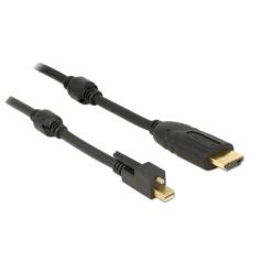 Delock Kabel mini Displayport 1.2 samec se šroubky > HDMI samec 4K aktivní černý 1 m