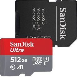 SanDisk Ultra 512GB microSDXC karta, UHS-I U1 + adaptér