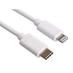 PremiumCord USB 2.0 kabel z USB-C na Lightning, MFi, 1m, bílý