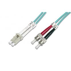 DIGITUS Fiber Optic Patch Cord, LC to ST, Multimode 50/125 µ, Duplex Length 7m, Class OM3