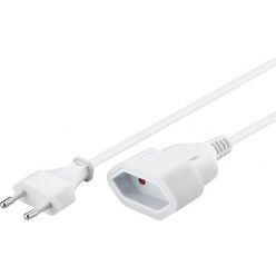 PremiumCord Kabel síťový prodlužovací dvojvidlice 230V 2m bílý
