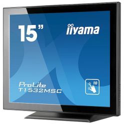 Dotykový monitor IIYAMA ProLite T1532MSC-B5AG, 15" LED, PCAP, 8ms, 315cd/m2, USB, VGA/HDMI/DP, AG, ZB, černý