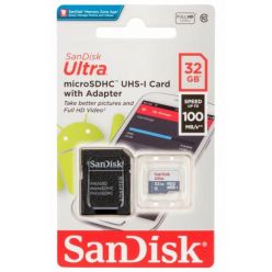 SanDisk Ultra 32GB microSDHC karta, UHS-I U1 + adaptér