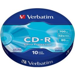 Verbatim Extra protection CD-R 700MB, 52x, 10 kusů, wrap